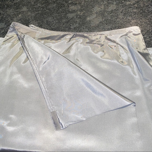 Vintage Y2K Gap A-Line Wrap Skirt Silver Sz 6 - Picture 3 of 6